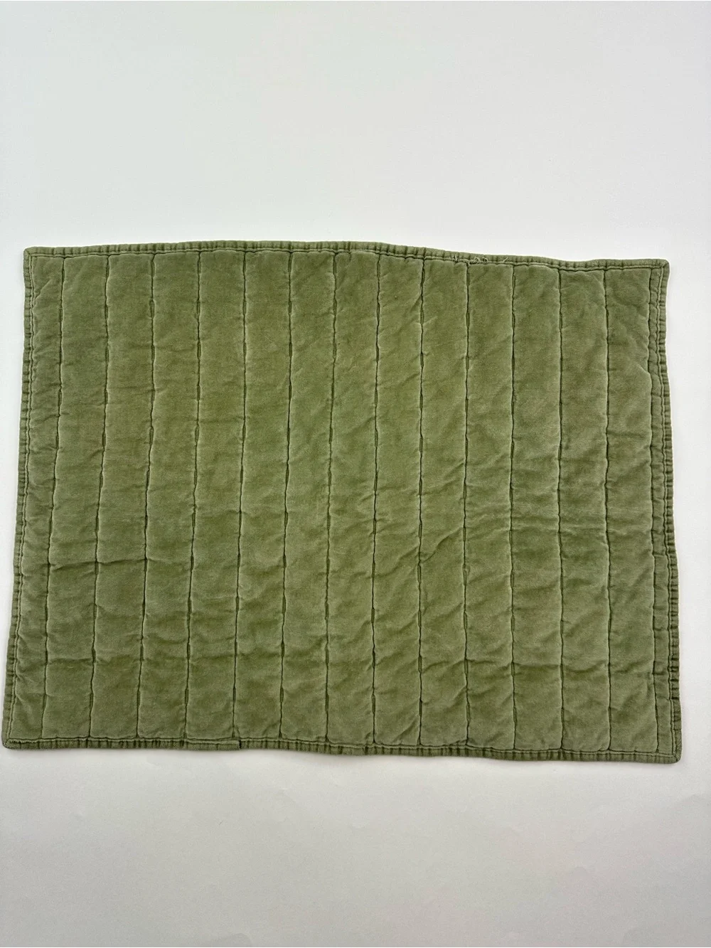Threshold Green Velvet Quilted Pillow Sham Standard Size